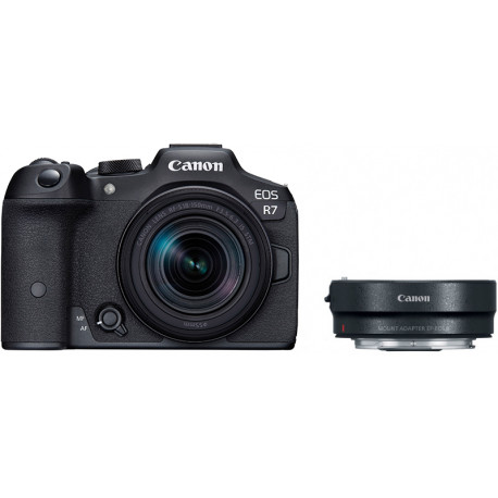 Canon EOS R7 + 18-150mm + adapter EF-EOS R