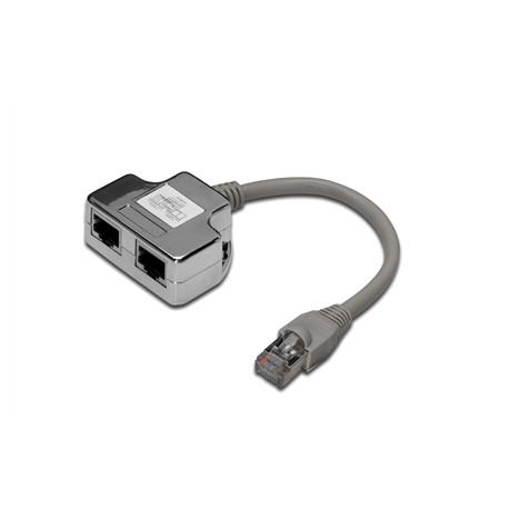 Digitus CAT 5e varjestatud patch-kaabli adapter, 2x CAT 5e, DN-93904, 0.19 m, must, RJ45 pesa RJ45 p