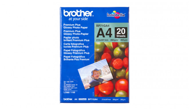 BROTHER BP71GA4 photo paper A4 20BL 260g/qm for MFC-6490CW DCP-375CW 6890CDW