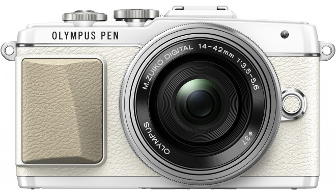 Olympus PEN Lite E-PL7 + 14-42mm EZ Kit, balts/sudrabots