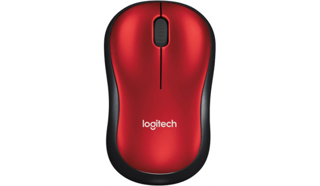 Logitech wireless mouse M185, black/red