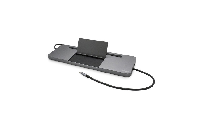 i-tec USB-C metallist ergonoomne 4K 3x ekraan dokkimisjaam DP HDMI VGA LAN audio toiteedastus 85 W