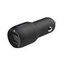 Dual USB-A Car Charger, 12W X2, BLK