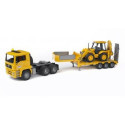 BRUDER MAN TGA Low loader truck with JCB Backhoe loader