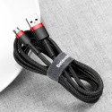 Baseus Cafule Cable Durable Nylon Braided Wire USB / micro USB 2A 3M black-red (CAMKLF-H91)