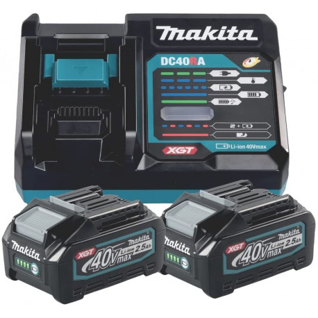 Makita Power Source Kit Li 40V 2.5Ah, charger (black/blue, 2x battery BL4025, 1x quick charger DC40R