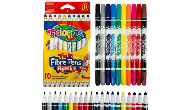 Colorino Kids Double tip fibre pens 10 colours