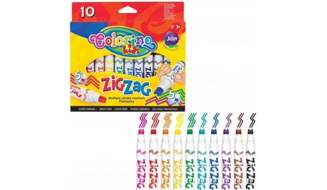 Colorino Kids Zig Zag multiple stroke markers 10 colours