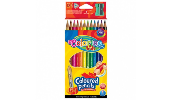 Colorino Kids Triangular coloured pencils 12 colours (with sharpener)