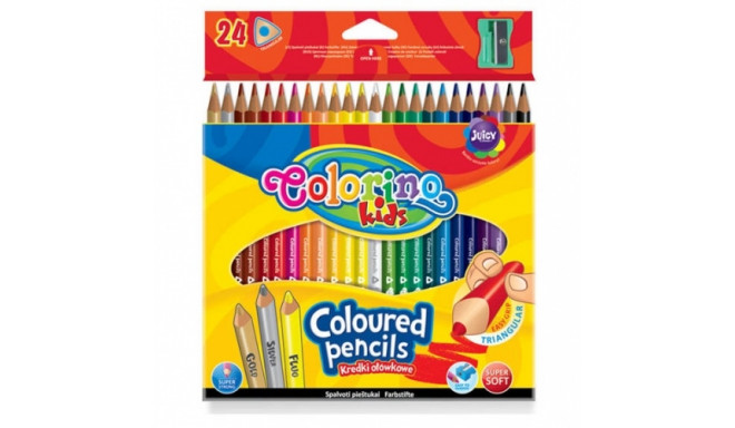 Colorino Kids Triangular coloured pencils 24 colours (with sharpener)