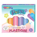 Colorino Pastel plasticine 6 colours round