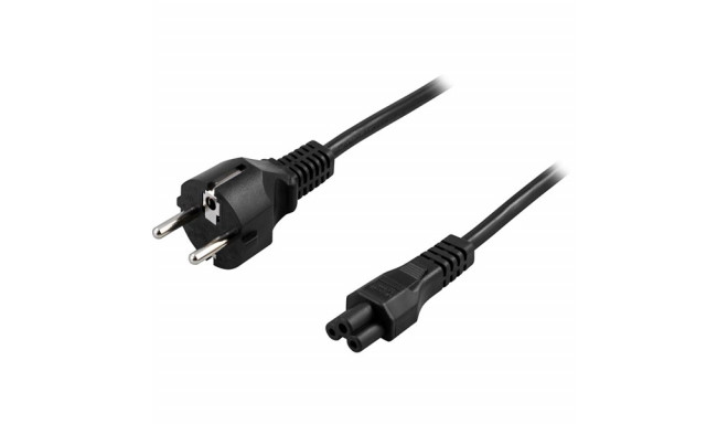 Cable DELTACO CEE 7/7 to straight IEC 60320 C5, max 250V / 2.5A, 1m, black/ DEL-109C