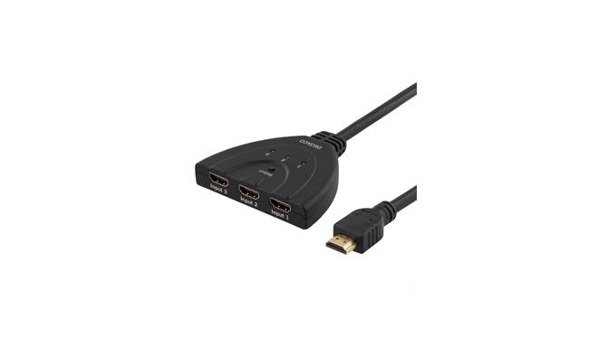 DELTACO 3 Port HDMI Pigtail switch / HDMI-7001