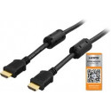 DELTACO HDMI Cable, 4K UltraHD of 60Hz, 2m, gold plated connectors, 19-pin ha-ha, Black /  HDMI-1020