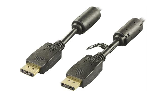 DELTACO DisplayPort monitor cable, Ultra HD in 60Hz, 21.6 Gb/s, 5m, black / DP-1050