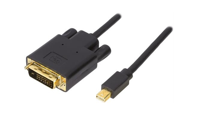 Deltaco kaabel Mini DisplayPort - DVI-I 2m, must (DP-DVI202)