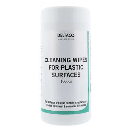 DELTACO wipes for cleaning plastic surfaces, 100 pcs. / CK1022