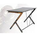 Gaming table DELTACO GAMING metal legs, PVC treated surface, built-in hanger for headset, black/oran