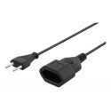 DELTACO cable, CEE 7/16 to IEC 60906-1, 1m,&nbsp;max 250V/2.5A, black / DEL-109AC