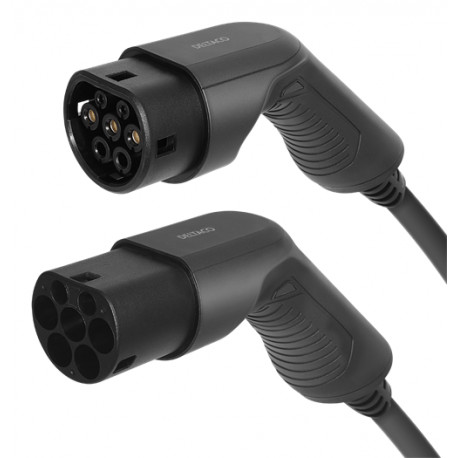 EV-Charging cable DELTACO Type 2 - Type 2, 3 phase, 32A, 22KW, 5m, black / EV-3205