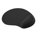 Mouse pad DELTACO OFFICE with wrist rest in gel, black / DELO-0207