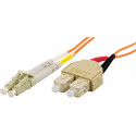 Fiber cable DELTACO OM1, LC - SC, duplex, UPC, 62,5/125, 2m, orange / LCSC-2M