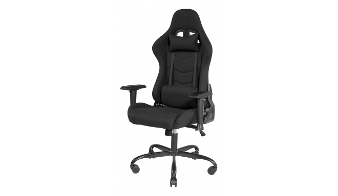 Gaming chair DELTACO GAMING with soft canvas, ergonomic, 5-point wheelbase, high back, black / GAM-0