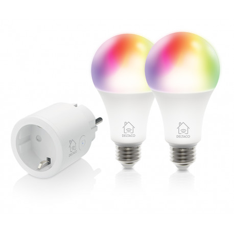 Starter kit DELTACO SMART HOME smart plug and 2x RGB LED lights / SH-KIT01