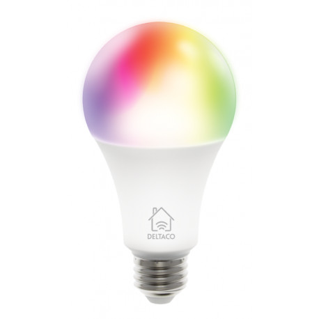 RGB LED lamp 3-pack DELTACO SMART HOME E27, WiFI 2.4GHz, 9W, 810lm, dimmable, 16m colors, 220-240V, 