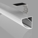 Corner anodized aluminum profile with frosted