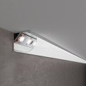 Corner anodized aluminum profile with frosted