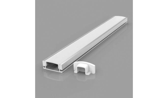 Surface-mounted / built-in anodized aluminum profile with translucent glass LED strip for plasterboa