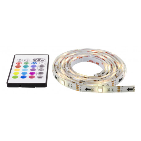 DELTACO GAMING LED strip, 2x50cm, 12 different colors, 18x RGB LED, remote control, USB 5V DC, 30,00