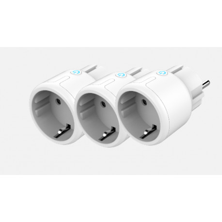 Switch DELTACO SMART HOME LED indicator, WiFi 2.4GHz, 1xCEE 7/3, 10A, timer, 3-pack, white / SH-P01M