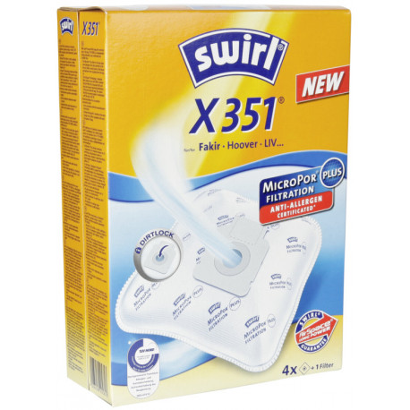 Swirl dust bag X 351 MicroPor Plus 4pcs + filter