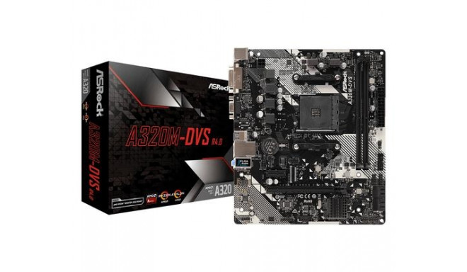 Asrock emaplaat A320M-DVS R4.0 AMD A320 Socket AM4 micro ATX