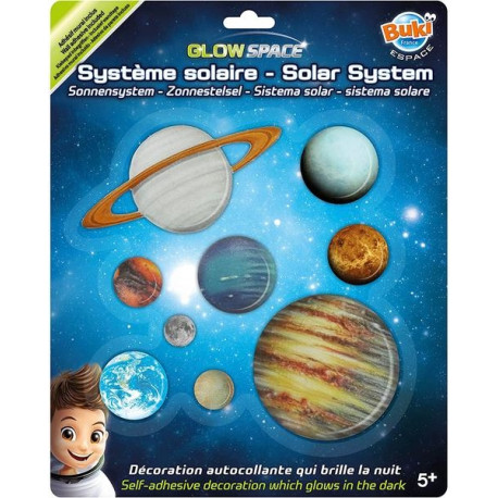 Phosphorescent sticker 3D solar system, Buki