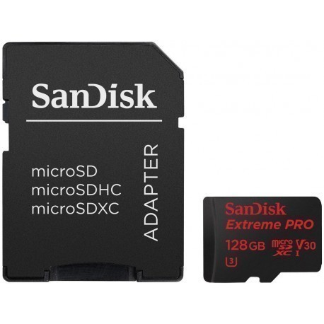 SanDisk mälukaart microSDXC 128GB Extreme Pro V30 + adapter
