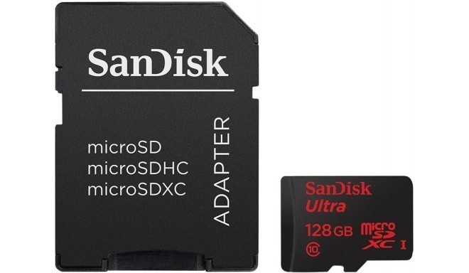 SanDisk mälukaart microSDXC 128GB Ultra 80MB/s + adapter