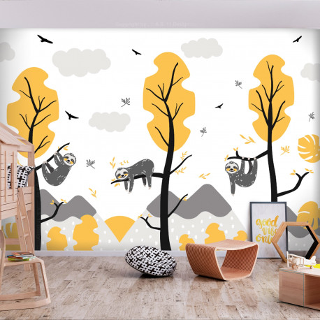 Fototapeet - Cute Sloths - 250x175