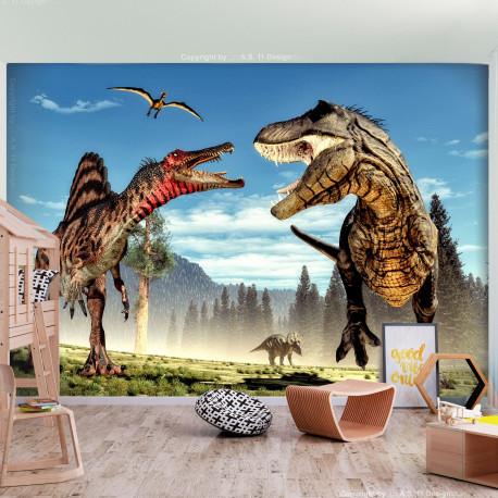 Fototapeet - Fighting Dinosaurs - 300x210