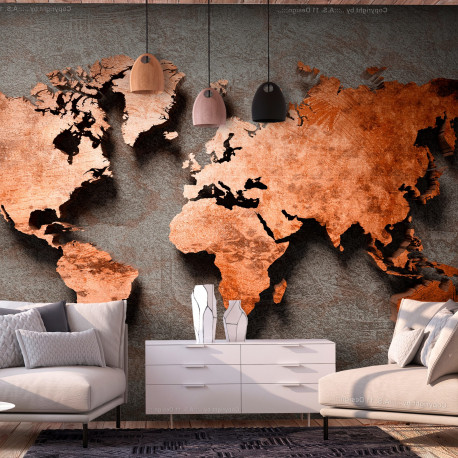 Fototapeet - Copper Map - 300x210