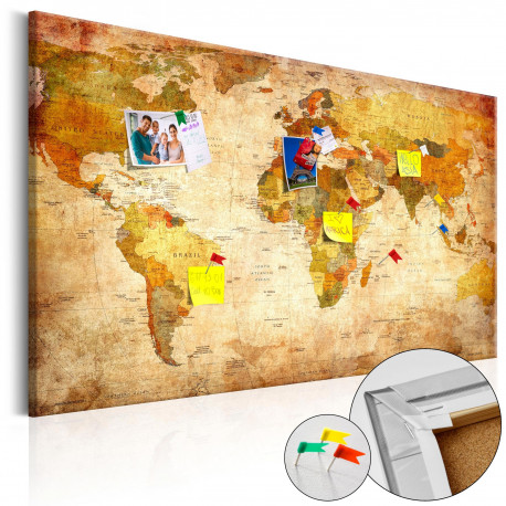 Pilt korgil - World Map: Time Travel [Cork Map] - 90x60