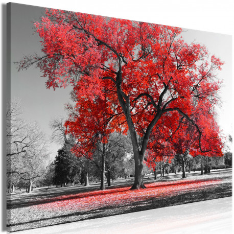 Seinapilt - Autumn in the Park (1 Part) Wide Red - 120x80