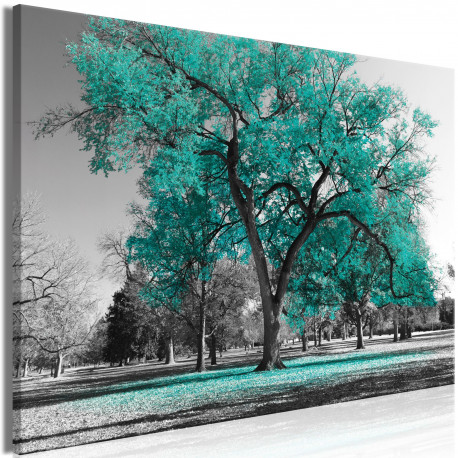 Seinapilt - Autumn in the Park (1 Part) Wide Turquoise - 90x60
