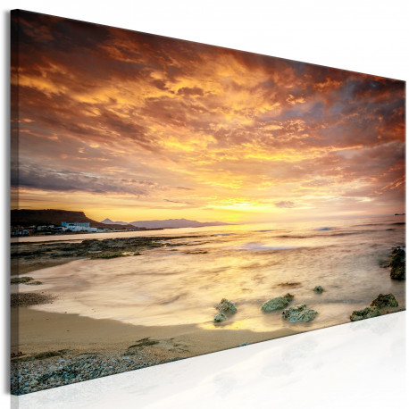 Seinapilt - Beach in Crete (1 Part) Narrow Orange - 120x40
