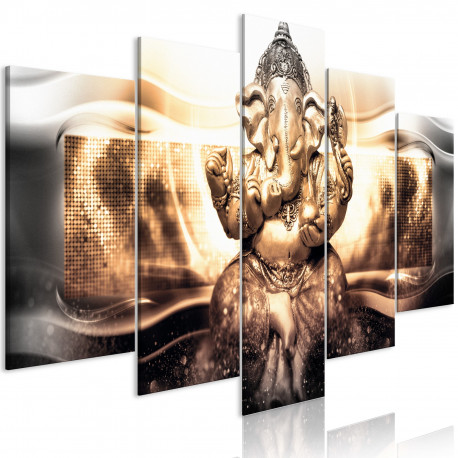 Seinapilt - Buddha Style (5 Parts) Golden Wide - 200x100