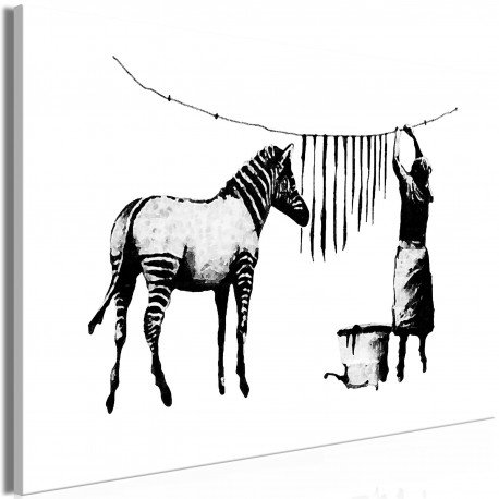 Seinapilt - Banksy: Washing Zebra (1 Part) Wide - 90x60