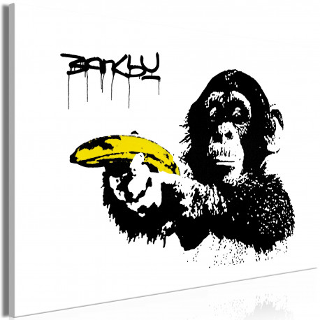 Seinapilt - Banksy: Monkey with Banana (1 Part) Wide - 120x80
