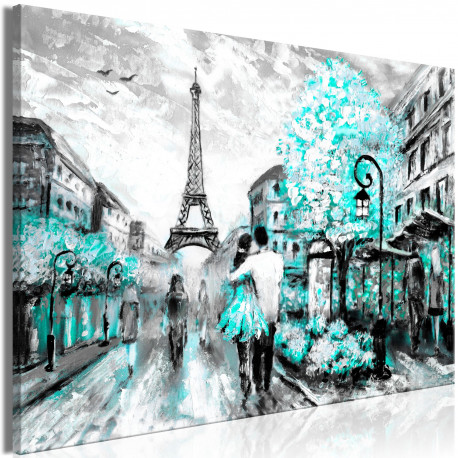Seinapilt - Colourful Rendez-Vous (1 Part) Wide Turquoise - 90x60